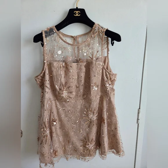 Torrid Tan Floral Embroidered Sleeveless Top - Picture 14 of 16